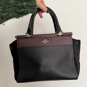Coach Grace Bag In Maroon and Black Leathers